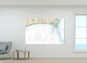 Cape Fear, Oak Island, Bald Head Island, Southport, Caswell Beach, North Carolina - Nautical Map / Chart - Printed on Canvas, Acrylic, Metal