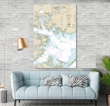 Load image into Gallery viewer, Pamlico Sound, Swanquarter, Belhaven, Hobucken, Vandemere,  North Carolina - Nautical Map / Chart - Printed on Canvas, Acrylic, or Metal
