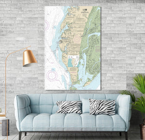 Cape Charles, Cheriton, Chesapeake Bay, Arlington, Mink Island, Virginia - Nautical Map / Chart - Printed on Canvas, Acrylic, or Metal