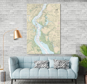 Wilmington, New Castle, Delaware City, Salem, Penns Grove, Delaware, New Jersey  - Nautical Map / Chart - Printed on Canvas, Acrylic, Metal