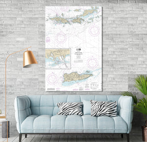 St. Thomas, St. Croix, St. John, United States Virgin Islands, Tortola, Tobago - Nautical Map / Chart - Printed on Canvas, Acrylic, or Metal