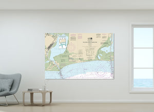 Port Arthur, Sabine, Port Neches, Cameron, Calcasieu Lake, Louisiana, Texas - Nautical Map / Chart - Printed on Canvas, Acrylic, or Metal