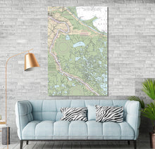 Load image into Gallery viewer, Belle Chase, Violet, Chalmette, Meraux, Saint Bernard, Mississippi River, Louisiana - Nautical Map/Chart - Printed on Canvas, Acrylic, Metal
