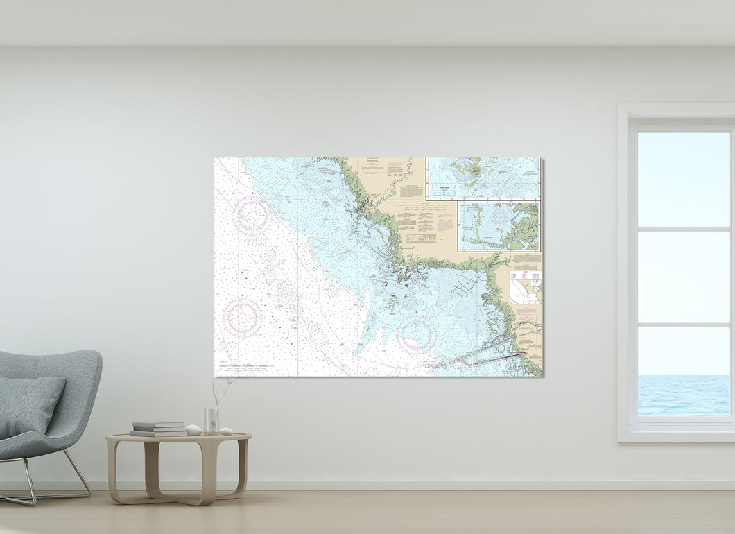 Cedar Key, Yankeetown, Horseshoe Beach, Suwannee River, Hog Island, Florida - Nautical Map / Chart - Printed on Canvas, Acrylic, or Metal