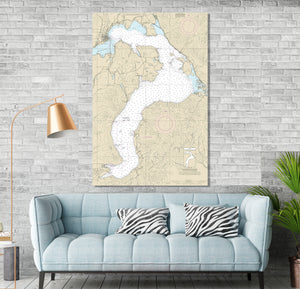 Lake Pend Oreille, Clark Fork, Sandpoint, Hope, Ponderay, East Hope, Bayview, Idaho - Nautical Map/Chart - Printed Canvas, Acrylic, or Metal