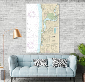 Nehalem, Manzanita, Wheeler, Rockaway Beach, Brighton, Nedonna Beach, Oregon - Nautical Map / Chart - Printed Canvas, Acrylic, or Metal