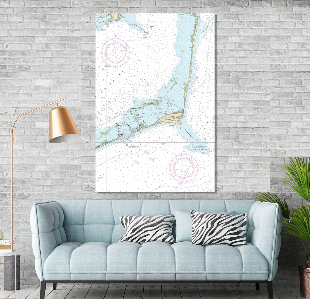 Cape Hatteras, Frisco, Hatteras Island, North Carolina  - Nautical Map / Chart - Printed on Canvas, Acrylic, or Metal