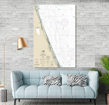 Load image into Gallery viewer, Daytona Beach, Port Orange, Ormond Beach, Holly Hills, Allandale, Florida  - Nautical Map / Chart - Printed on Canvas, Acrylic, or Metal
