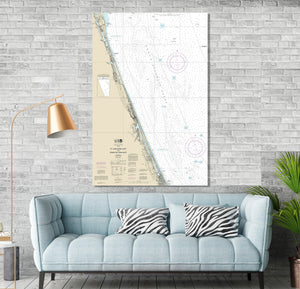 Daytona Beach, Port Orange, Ormond Beach, Holly Hills, Allandale, Florida  - Nautical Map / Chart - Printed on Canvas, Acrylic, or Metal