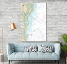 Load image into Gallery viewer, Brunswick, Darien, Saint Marys, Saint Simmons Island, Sea Island, Georgia - Nautical Map / Chart - Printed on Canvas, Acrylic, or Metal
