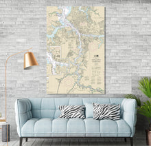 Load image into Gallery viewer, Norfolk Harbor, Portsmouth, Chesapeake, Norfolk, Elizabeth River, Virginia - Nautical Map / Chart - Printed on Canvas, Acrylic, or Metal
