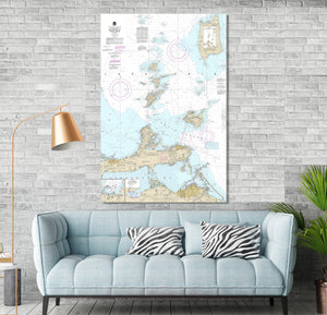 Sandusky, Lakeside, Port Clinton, Catawbas Island, Kelley Island, Bass Islands, Ohio - Nautical Map / Chart - Canvas, Acrylic, or Metal