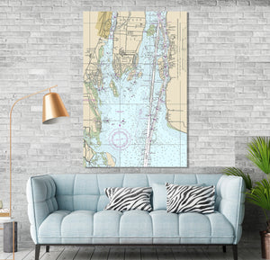 Gibraltar, Grosse Ile, Trenton, Michigan, Amherstburg, Ontario - Nautical Map / Chart - Wall Decor - Printed Canvas, Acrylic, or Metal