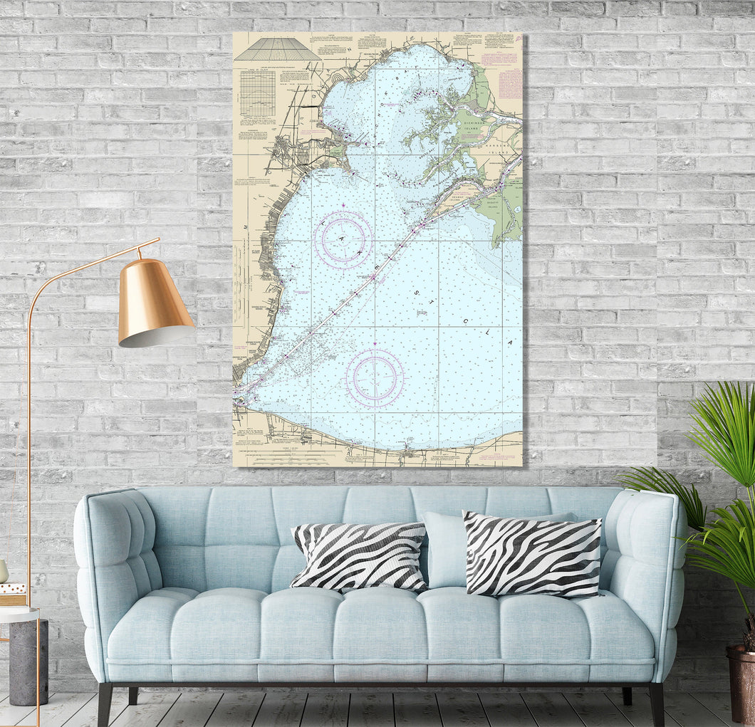 St Clair Shores, Grosse Point, Mount Clemens, New Baltimore, Michigan - Nautical Map/Chart - Wall Decor - Printed Canvas, Acrylic, or Metal