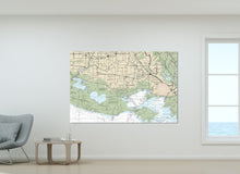 Load image into Gallery viewer, Vermilion Bay, Franklin, Lafayette, New Iberia, Lake Arthur, Jeanerette, Louisiana - Nautical Map/Chart - Printed on Canvas, Acrylic, Metal
