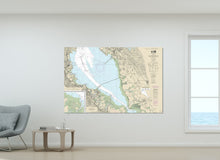 Load image into Gallery viewer, San Mateo, Redwood City, Hayward, San Leandro, San Lorenzo, California - Nautical Map / Chart - Wall Decor - Printed Canvas, Acrylic, Metal
