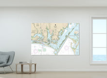 Load image into Gallery viewer, Beaufort, Morehead City, Atlantic Beach, Marshallberg, Gloucester, North Carolina - Nautical Map / Chart - Printed on Canvas, Acrylic, Metal
