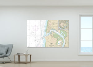 Newport, South Beach, Toledo, Yaquina Bay, Yaquina River, Oregon - Nautical Map / Chart - Wall Decor - Printed Canvas, Acrylic, or Metal