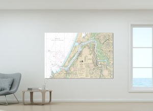 Coos Bay, North Bend, East Side, Empire, Coos River Oregon - Nautical Map / Chart - Beach Wall Decor - Printed Canvas, Acrylic, or Metal