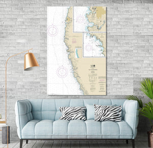 Fort Bragg, Albion, Little River, Mendocino, Casper, Elk, California - Nautical Map / Chart - Wall Decor - Printed Canvas, Acrylic, or Metal