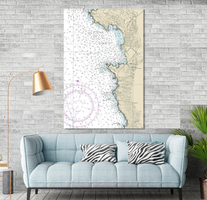 Carmel, Pebble Beach Golf Links, Point Lobos, Carmel Bay, California - Nautical Map / Chart - Wall Decor - Printed Canvas, Acrylic, or Metal