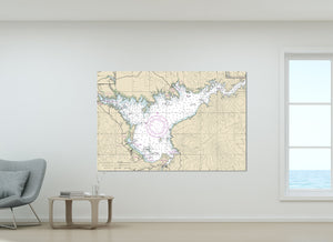 Lake Mead, Hoover Dam, Boulder City, Nevada, Willow Beach, Arizona - Nautical Map / Chart - Wall Decor - Printed Canvas, Acrylic, or Metal