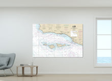 Load image into Gallery viewer, Santa Barbara, Ventura, Oxnard, Goleta, Carpinteria, California - Nautical Map/Chart - Beach Wall Decor - Printed Canvas, Acrylic, or Metal
