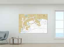 Load image into Gallery viewer, Los Angeles &amp; Long Beach Harbors, Wilmington, San Pedro, California - Nautical Map / Chart - Wall Decor - Printed Canvas, Acrylic, or Metal
