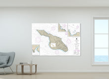 Load image into Gallery viewer, Santa Catalina Island, Avalon, Two Harbors, Whites Landing, California - Nautical Map/Chart - Wall Decor - Printed Canvas, Acrylic, or Metal
